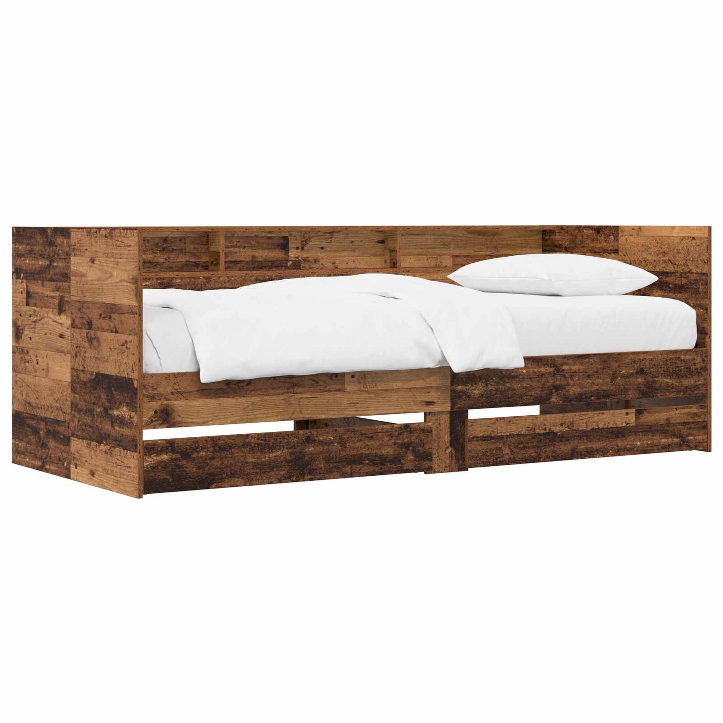 vidaXL Bed Frame with Storage Old Wood 80 x 200 cm Engineered Wood