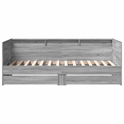 vidaXL Bed Frame with Storage Grey Sonoma 80 x 200 cm Engineered Wood