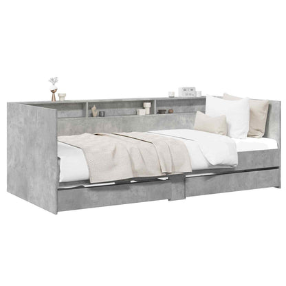 vidaXL Bed Frame with Storage Concrete Grey 80 x 200 cm
