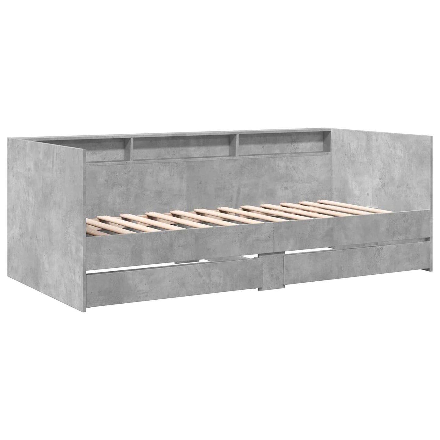 vidaXL Bed Frame with Storage Concrete Grey 80 x 200 cm