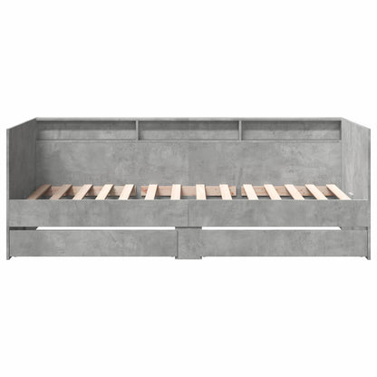 vidaXL Bed Frame with Storage Concrete Grey 80 x 200 cm