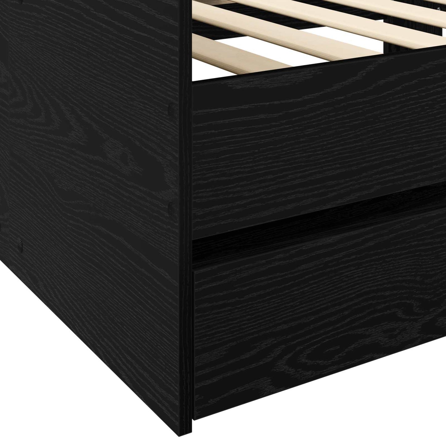 vidaXL Bed Frame with Storage Black Oak 80 x 200 cm Engineered Wood