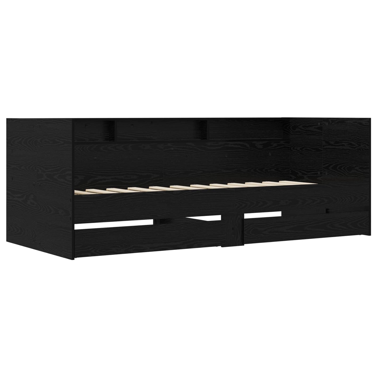 vidaXL Bed Frame with Storage Black Oak 80 x 200 cm Engineered Wood