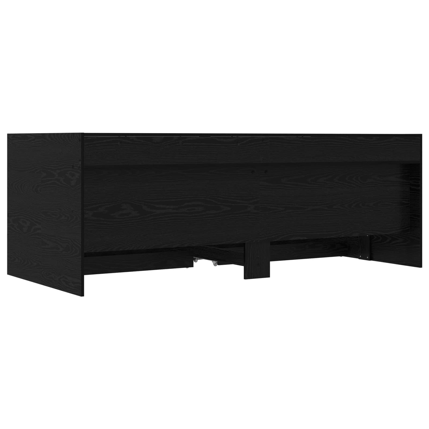 vidaXL Bed Frame with Storage Black Oak 80 x 200 cm Engineered Wood