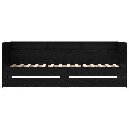 vidaXL Bed Frame with Storage Black Oak 80 x 200 cm Engineered Wood
