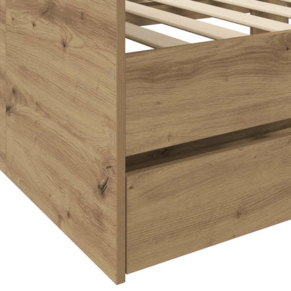 vidaXL Bed Frame with Storage Artisian Oak 80 x 200 cm Engineered Wood