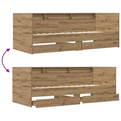 vidaXL Bed Frame with Storage Artisian Oak 80 x 200 cm Engineered Wood