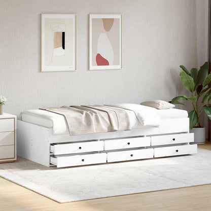 vidaXL Bed Frame with Storage White 80 x 200 cm Engineered Wood