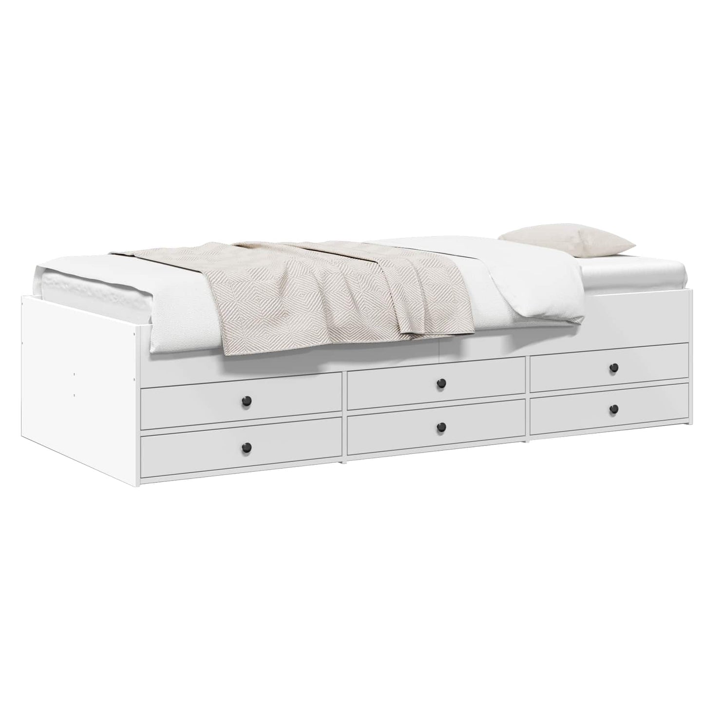 vidaXL Bed Frame with Storage White 80 x 200 cm Engineered Wood