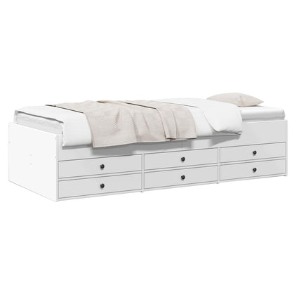 vidaXL Bed Frame with Storage White 80 x 200 cm Engineered Wood