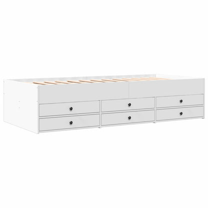vidaXL Bed Frame with Storage White 80 x 200 cm Engineered Wood