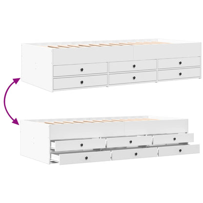 vidaXL Bed Frame with Storage White 80 x 200 cm Engineered Wood