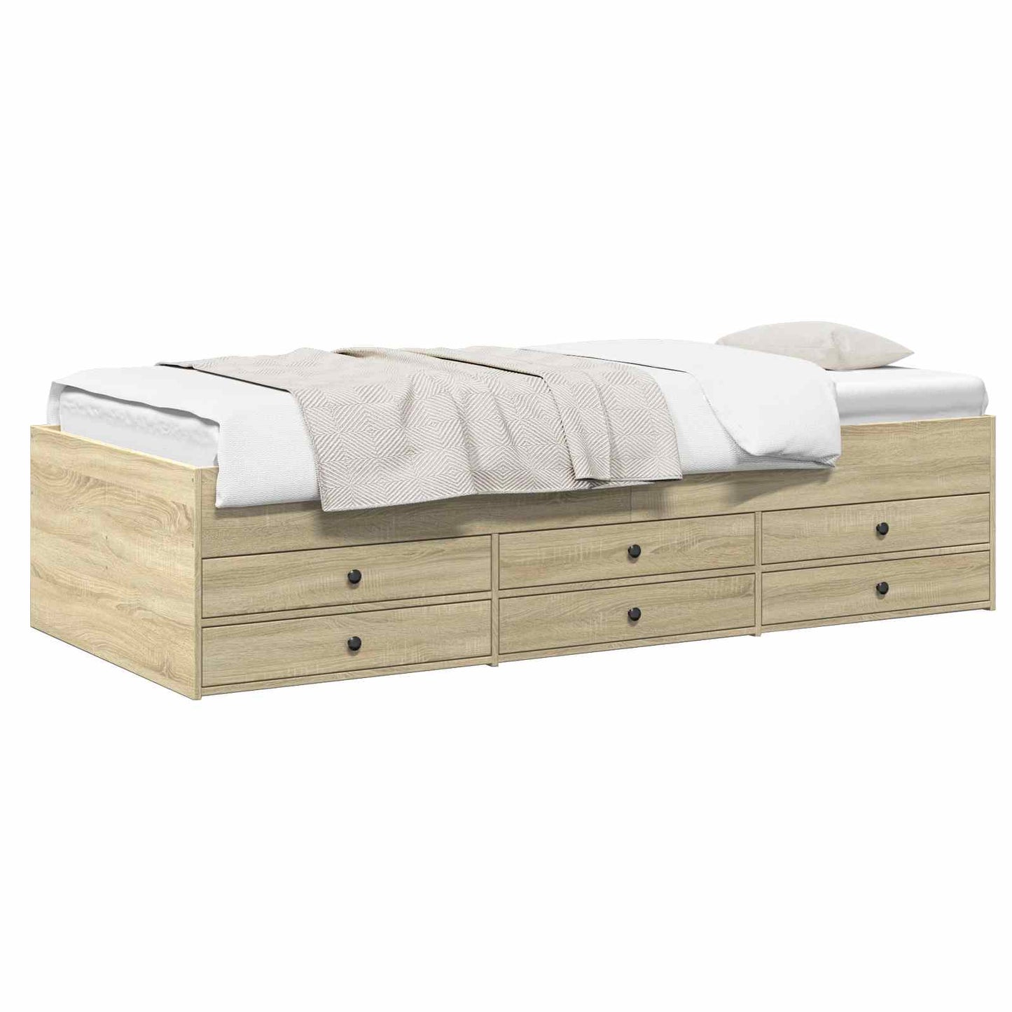 vidaXL Bed Frame with Storage Sonoma Oak 80 x 200 cm Engineered Wood