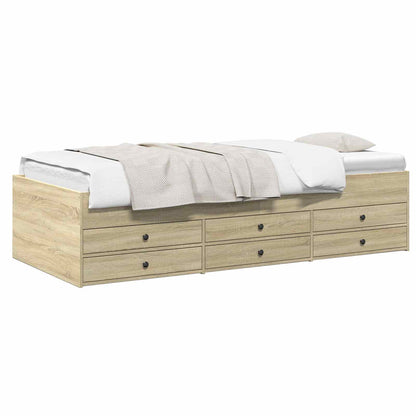 vidaXL Bed Frame with Storage Sonoma Oak 80 x 200 cm Engineered Wood