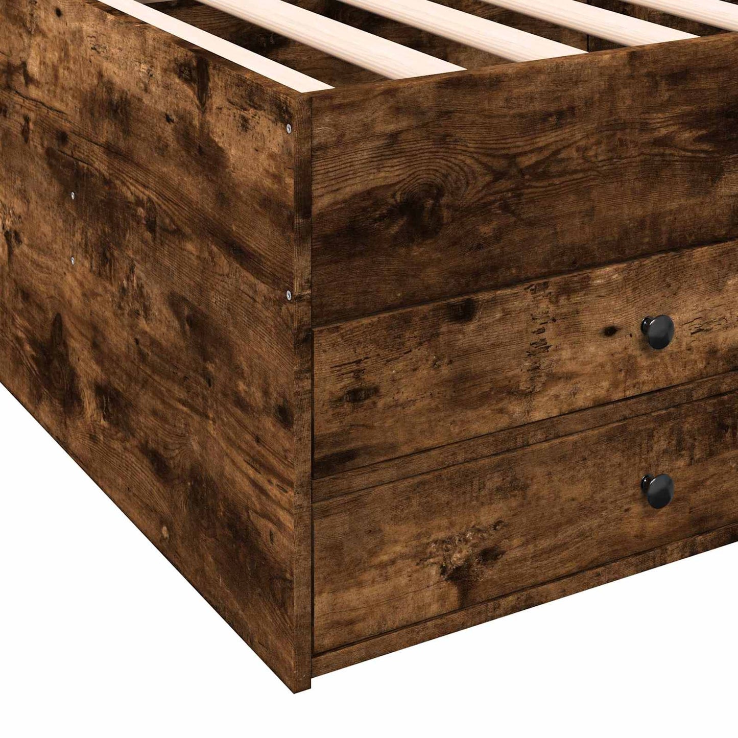 vidaXL Bed Frame with Storage Smoked Oak 80 x 200 cm Engineered Wood