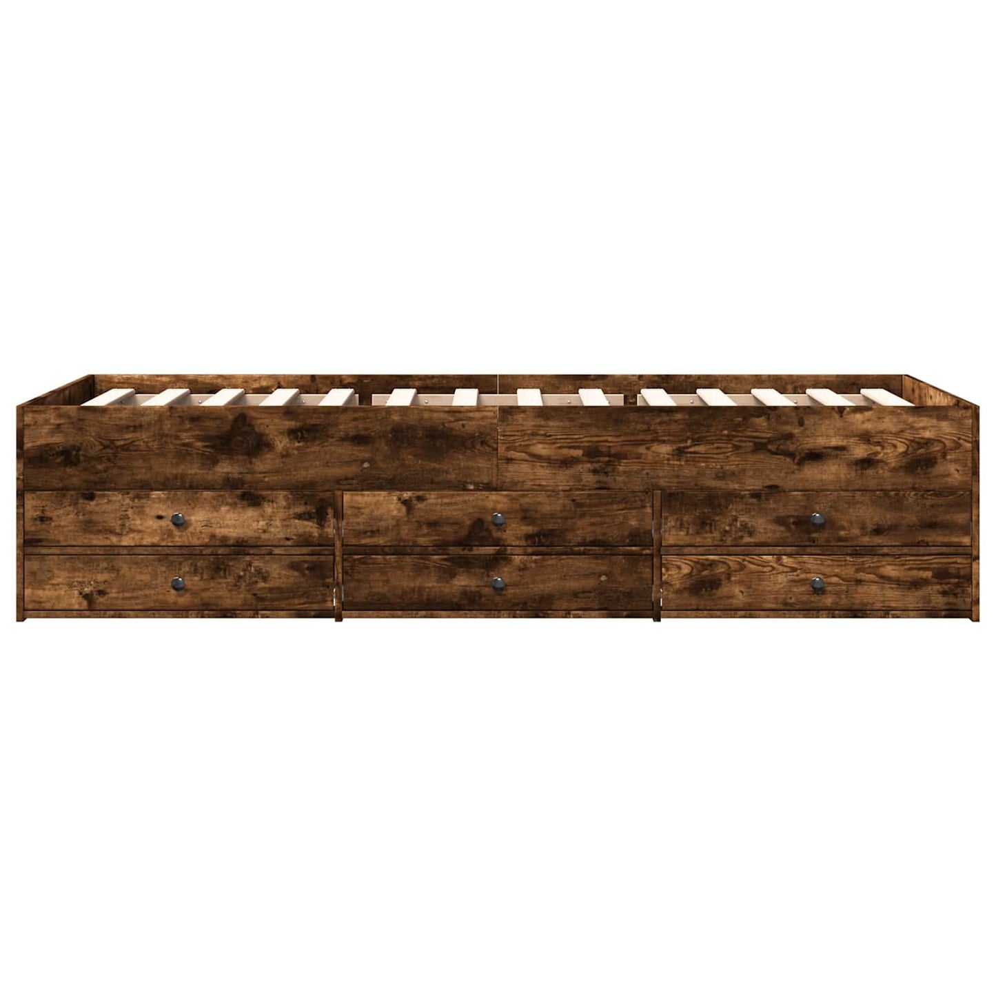 vidaXL Bed Frame with Storage Smoked Oak 80 x 200 cm Engineered Wood
