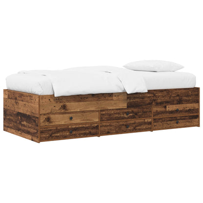 vidaXL Bed Frame with Storage Old Wood 80 x 200 cm Engineered Wood