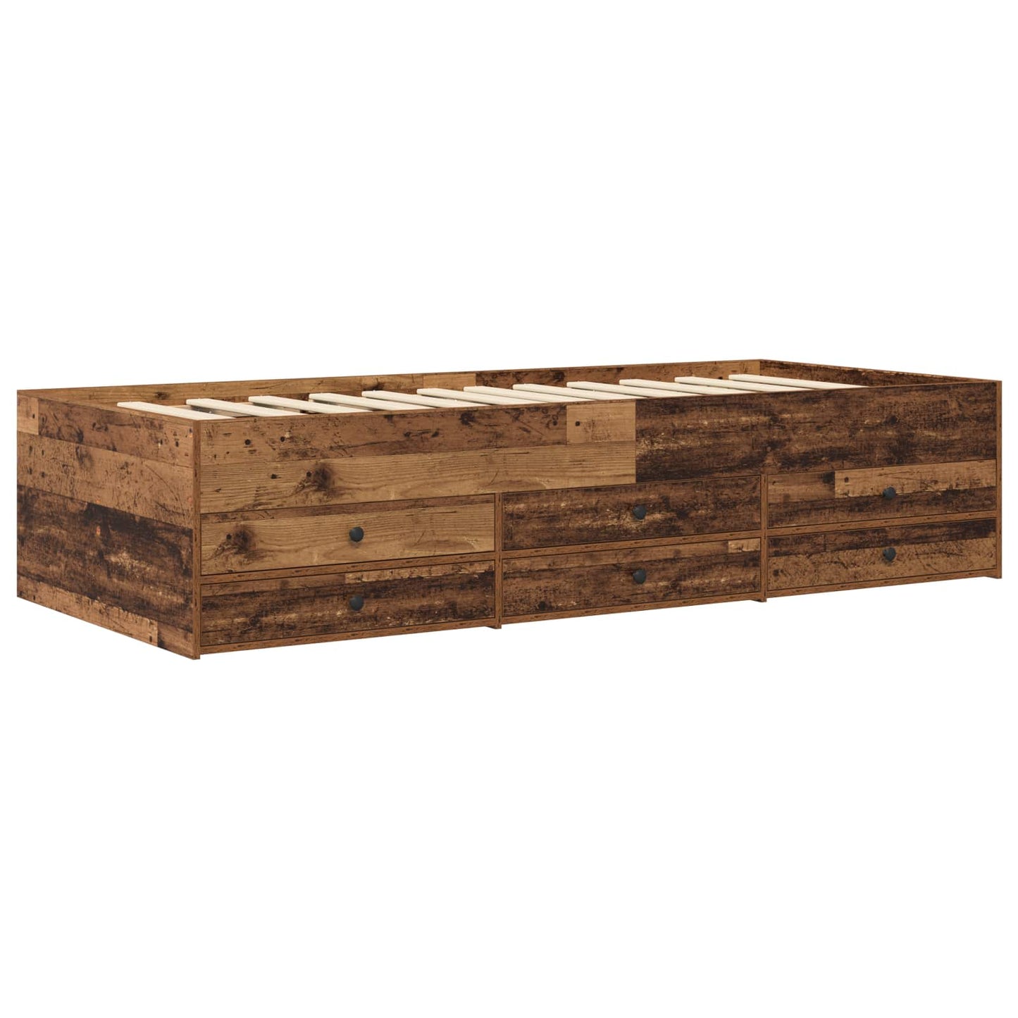 vidaXL Bed Frame with Storage Old Wood 80 x 200 cm Engineered Wood