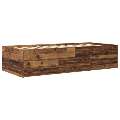 vidaXL Bed Frame with Storage Old Wood 80 x 200 cm Engineered Wood