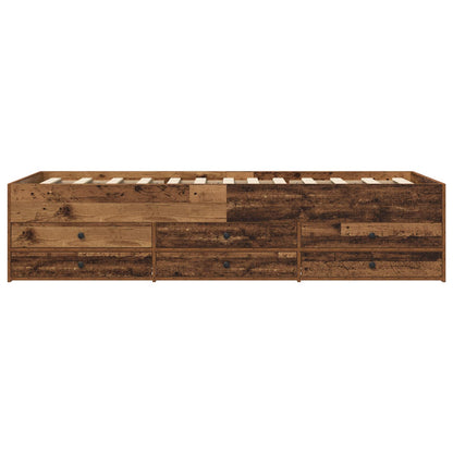 vidaXL Bed Frame with Storage Old Wood 80 x 200 cm Engineered Wood