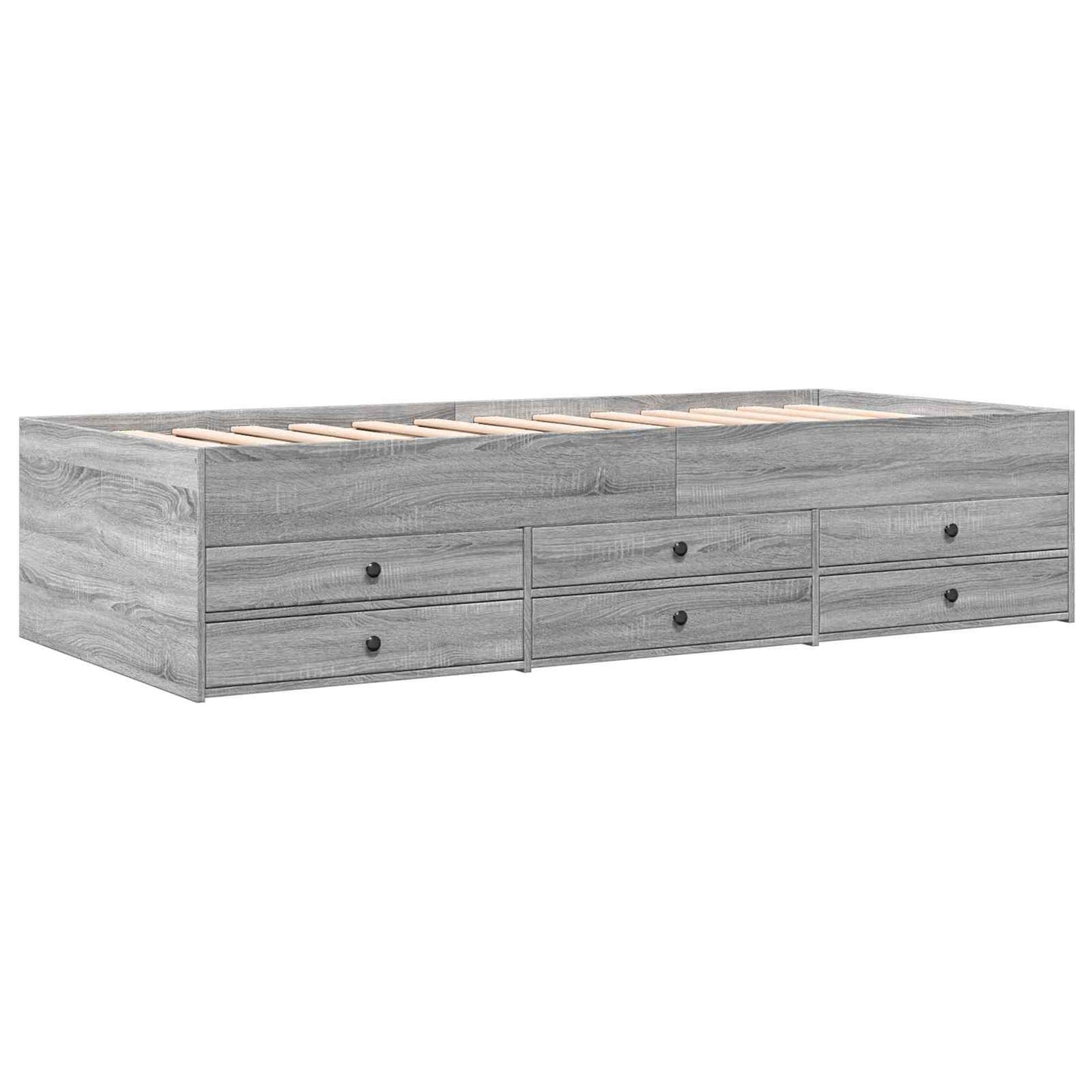 vidaXL Bed Frame with Storage Grey Sonoma 80 x 200 cm Engineered Wood