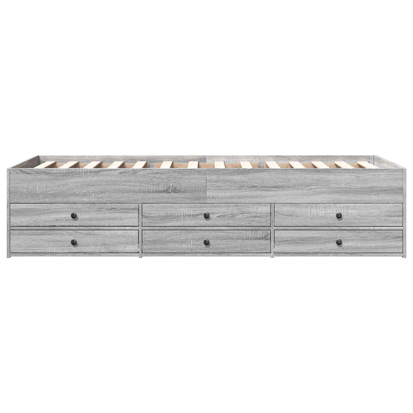 vidaXL Bed Frame with Storage Grey Sonoma 80 x 200 cm Engineered Wood