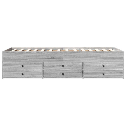 vidaXL Bed Frame with Storage Grey Sonoma 80 x 200 cm Engineered Wood