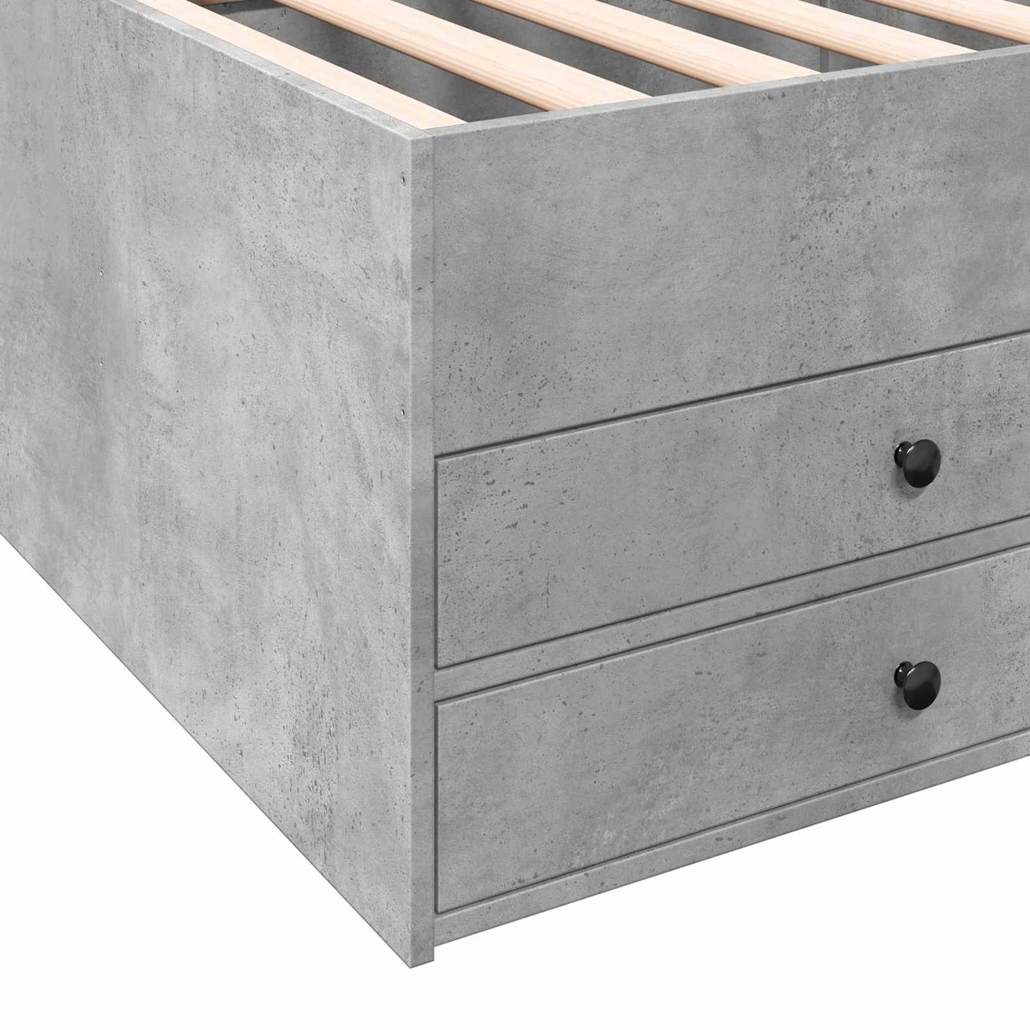vidaXL Bed Frame with Storage with Drawer Concrete Grey 80 x 200 cm