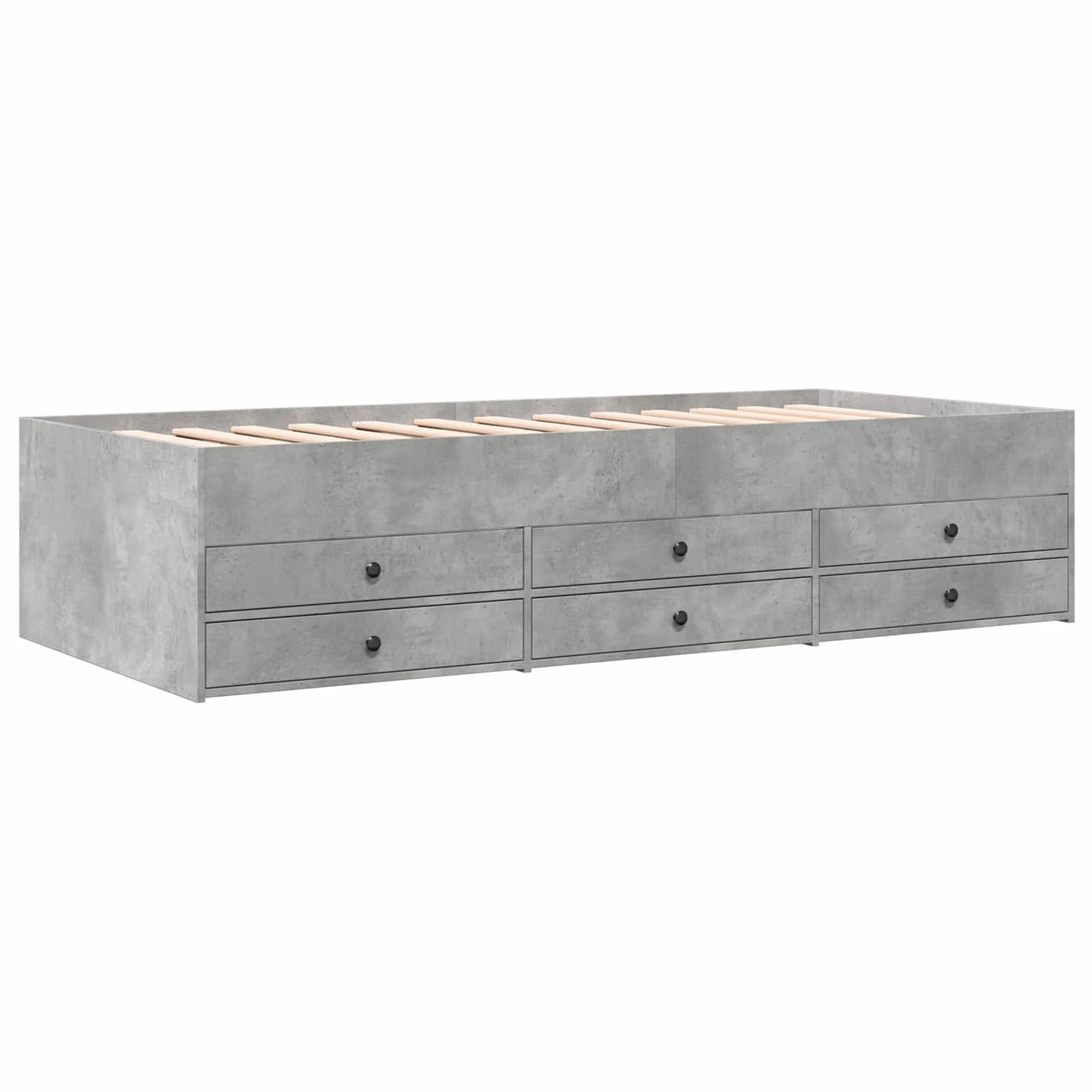 vidaXL Bed Frame with Storage with Drawer Concrete Grey 80 x 200 cm