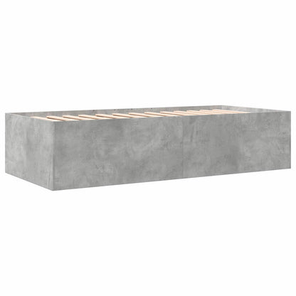 vidaXL Bed Frame with Storage with Drawer Concrete Grey 80 x 200 cm