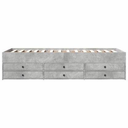 vidaXL Bed Frame with Storage with Drawer Concrete Grey 80 x 200 cm