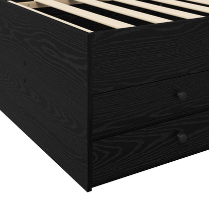 vidaXL Bed Frame with Storage Black Oak 80 x 200 cm Engineered Wood