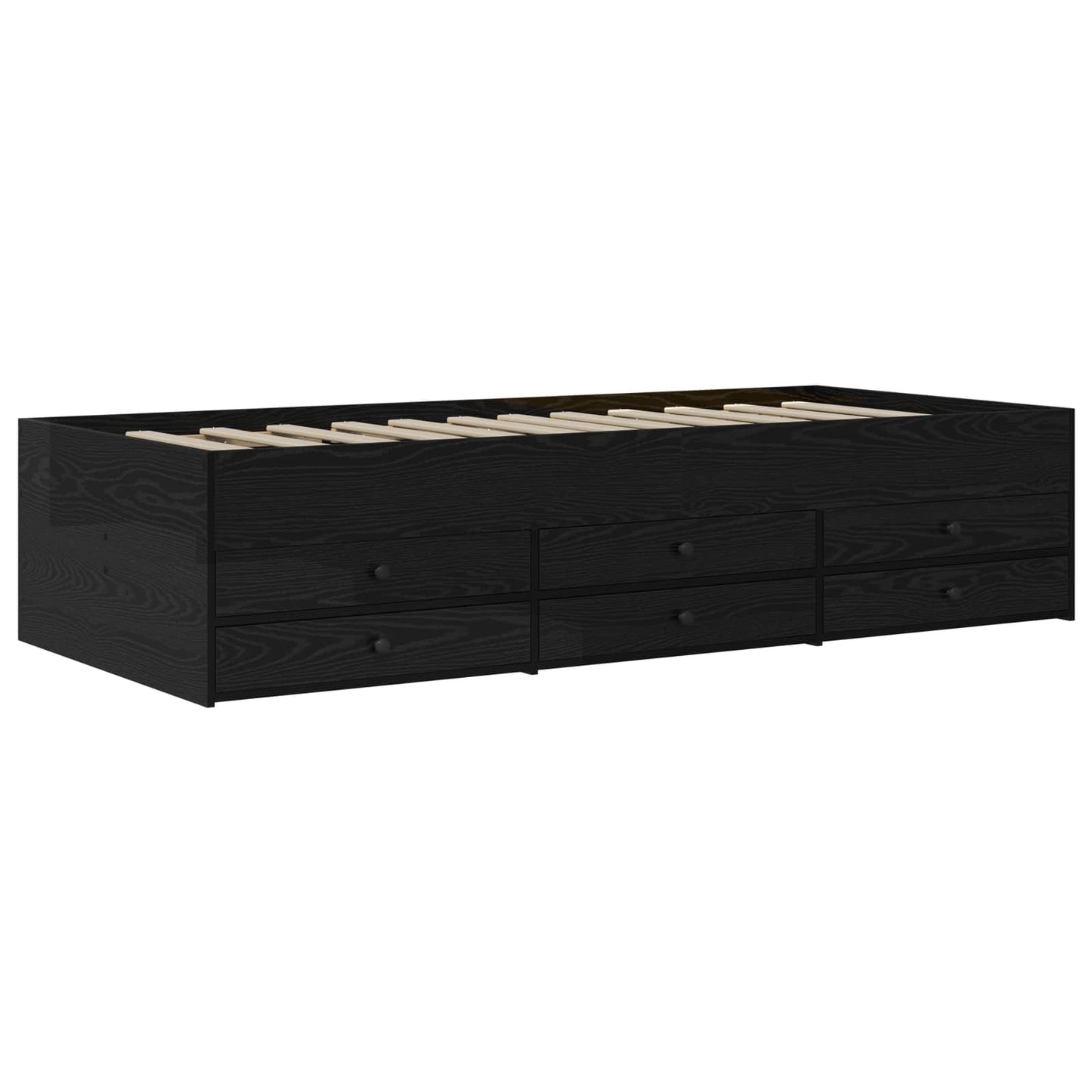 vidaXL Bed Frame with Storage Black Oak 80 x 200 cm Engineered Wood