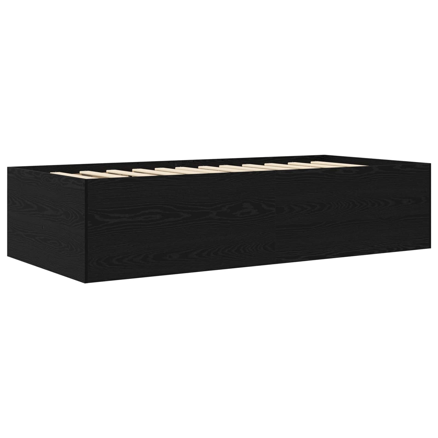 vidaXL Bed Frame with Storage Black Oak 80 x 200 cm Engineered Wood