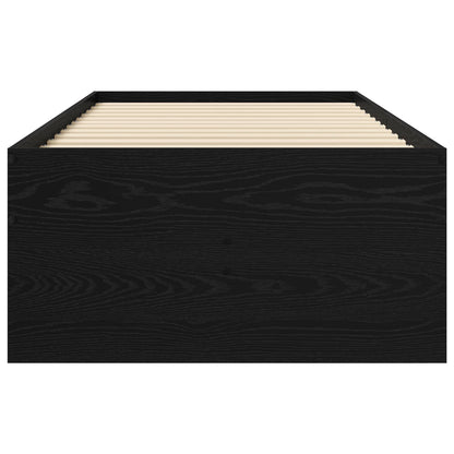 vidaXL Bed Frame with Storage Black Oak 80 x 200 cm Engineered Wood