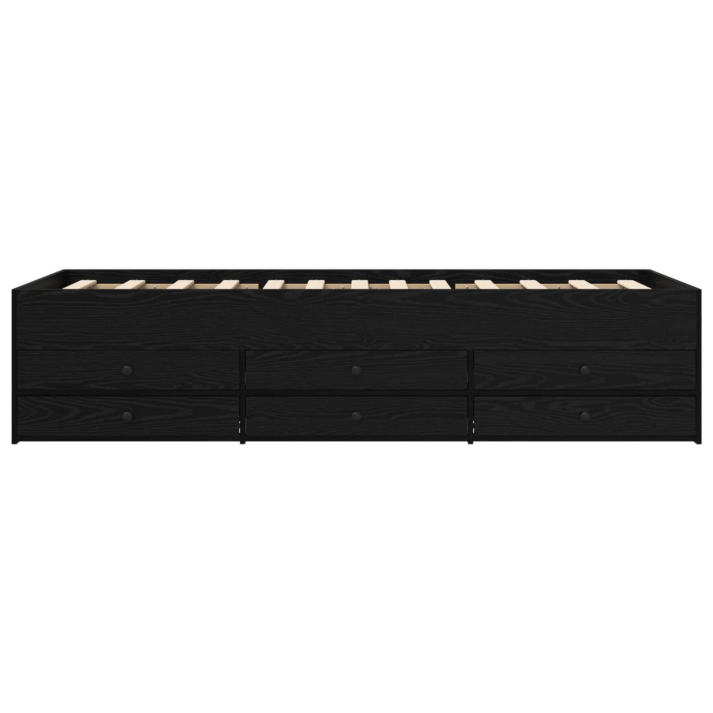 vidaXL Bed Frame with Storage Black Oak 80 x 200 cm Engineered Wood
