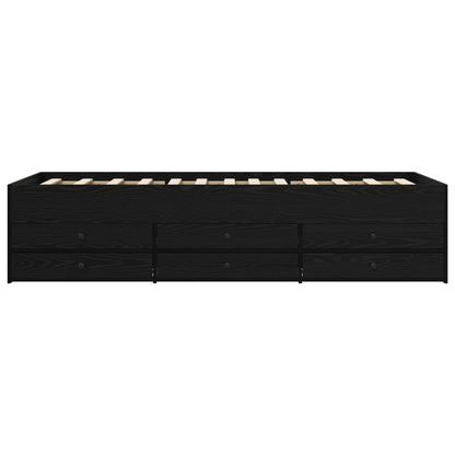 vidaXL Bed Frame with Storage Black Oak 80 x 200 cm Engineered Wood