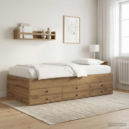 vidaXL Bed Frame with Storage Artisian Oak 80 x 200 cm Engineered Wood