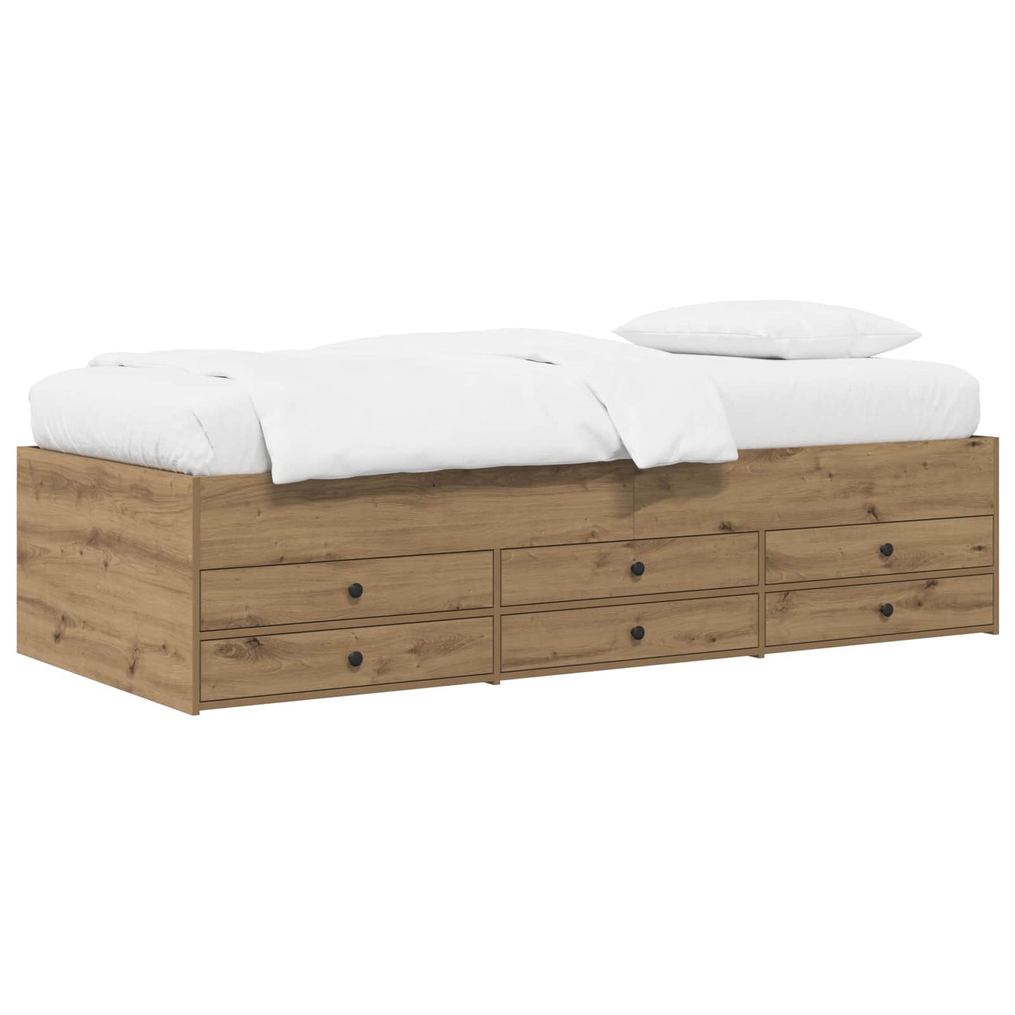 vidaXL Bed Frame with Storage Artisian Oak 80 x 200 cm Engineered Wood