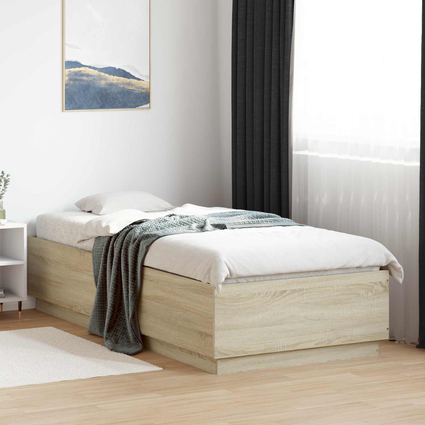 vidaXL Bed Frame Sonoma Oak 80 x 200 cm Engineered Wood