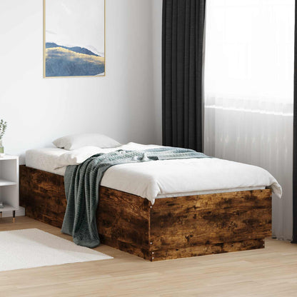 vidaXL Bed Frame Smoked Oak 80 x 200 cm Engineered Wood