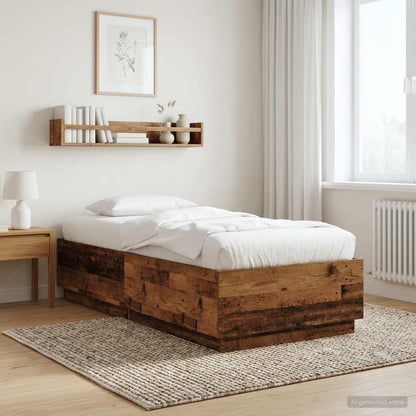 vidaXL Bed Frame Old Wood 80 x 200 cm Engineered Wood