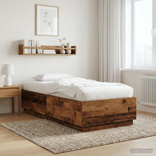 vidaXL Bed Frame Old Wood 80 x 200 cm Engineered Wood