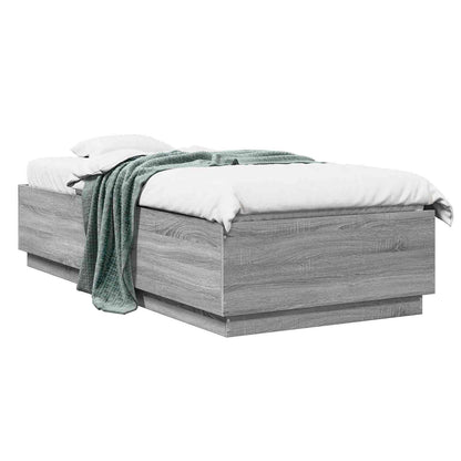 vidaXL Bed Frame Grey Sonoma 80 x 200 cm Engineered Wood