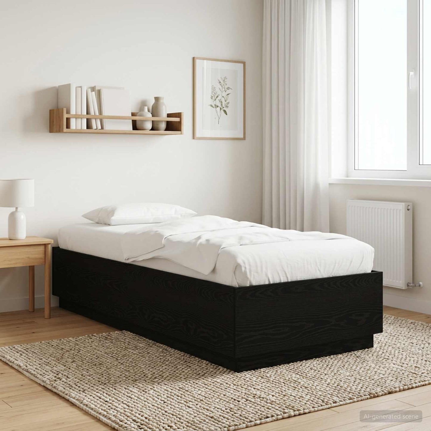 vidaXL Bed Frame Black Oak 80 x 200 cm Engineered Wood