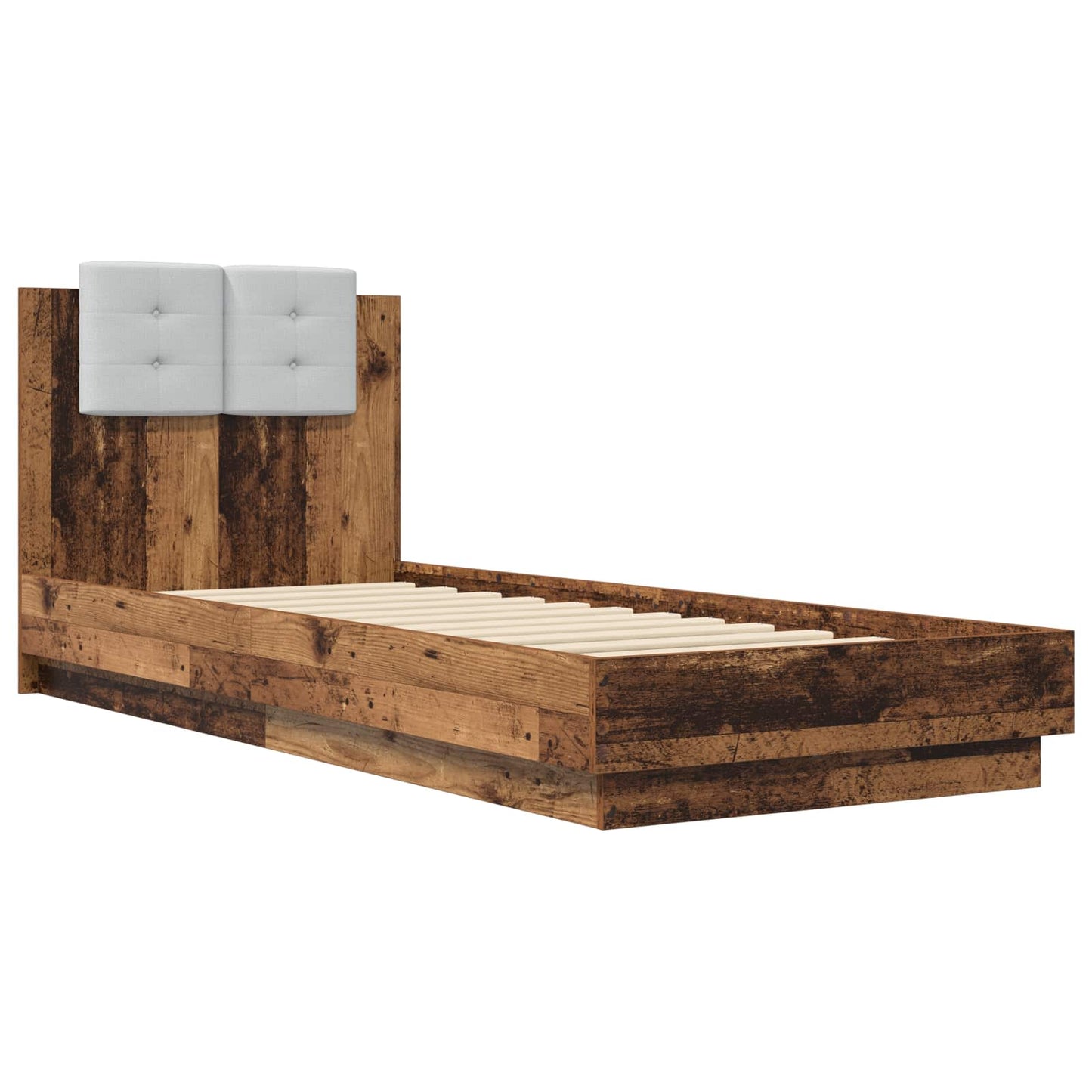 vidaXL Bed Frame with Headboard Old Wood Engineered Wood
