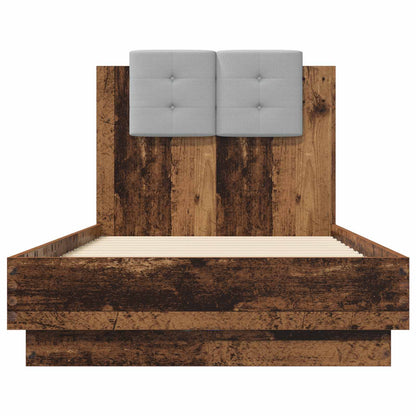 vidaXL Bed Frame with Headboard Old Wood Engineered Wood