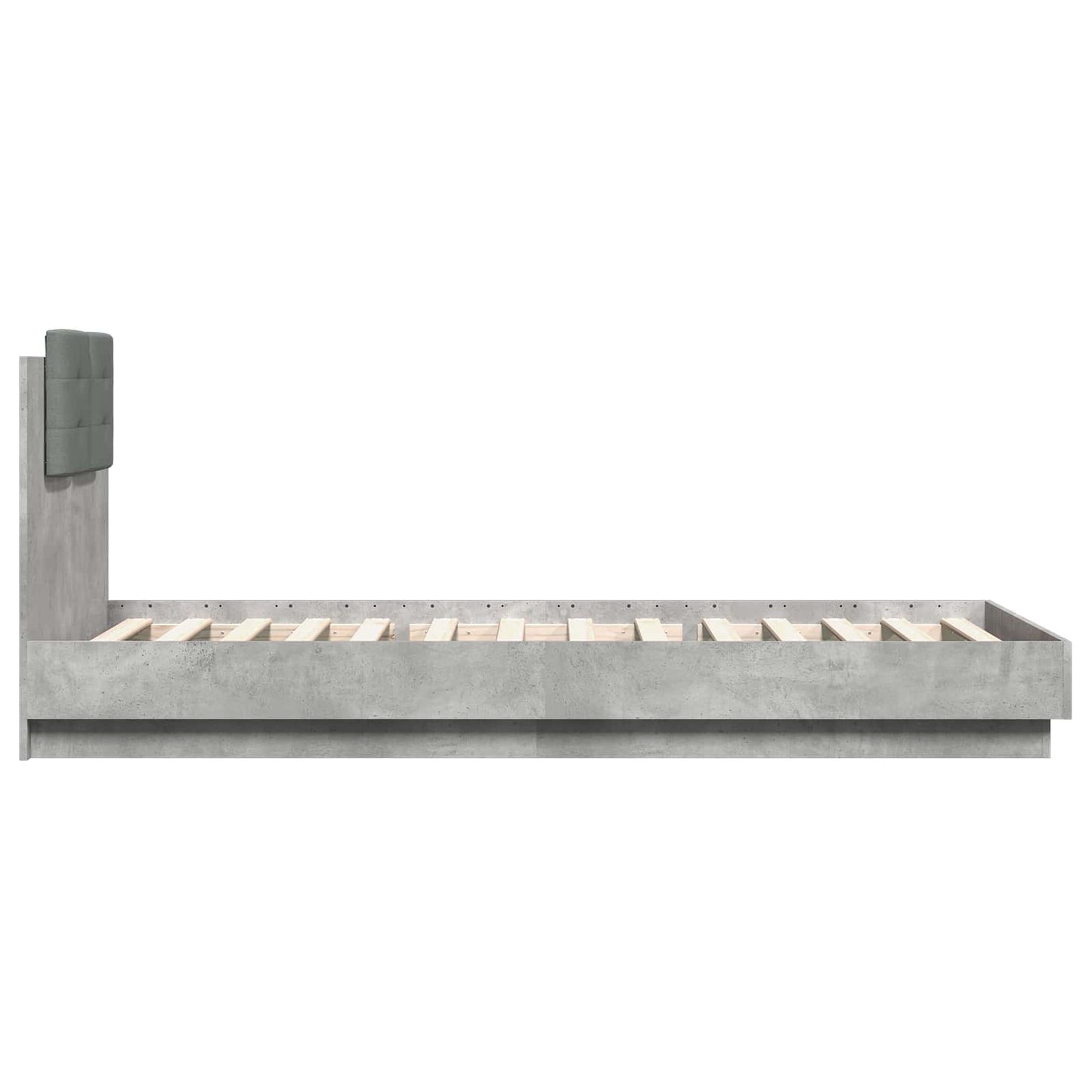 vidaXL Bed Frame with Headboard Concrete Grey Engineered Wood