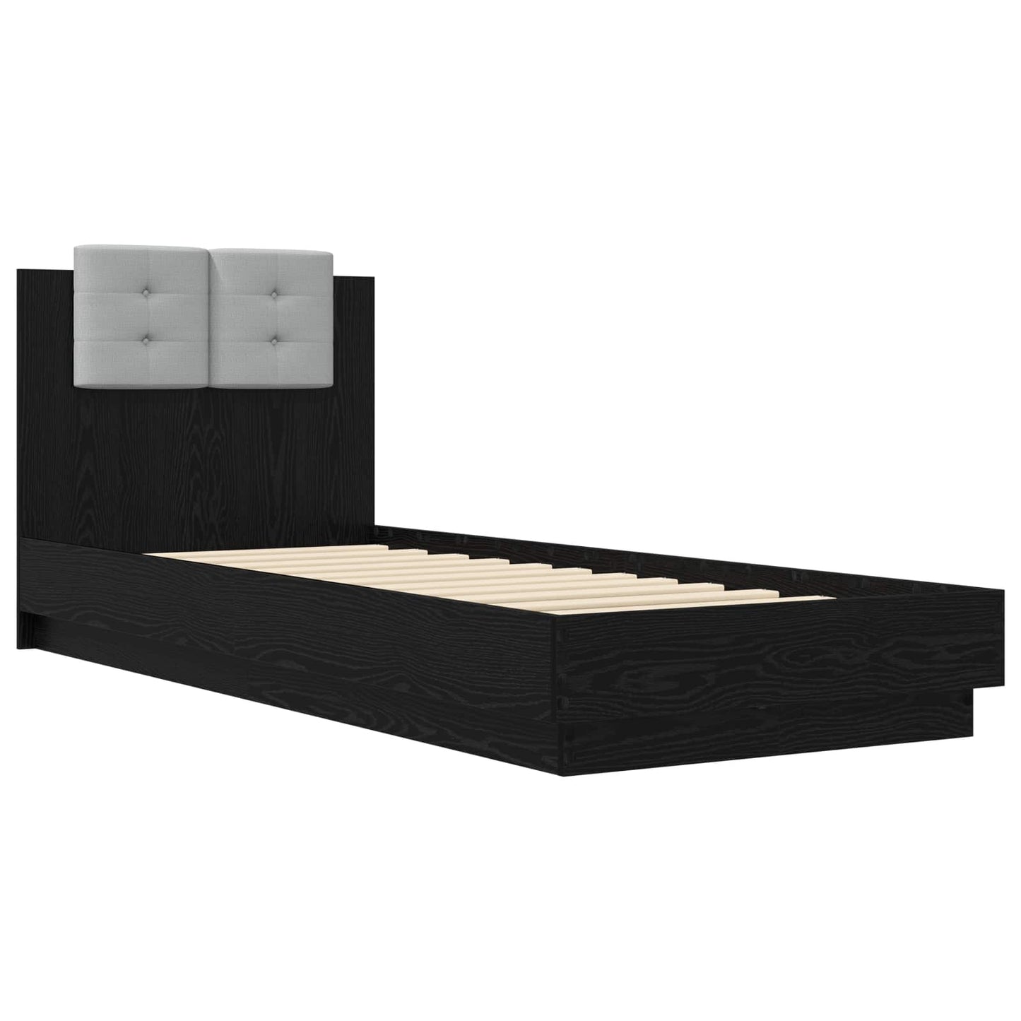 vidaXL Bed Frame with Headboard Black Oak Engineered Wood