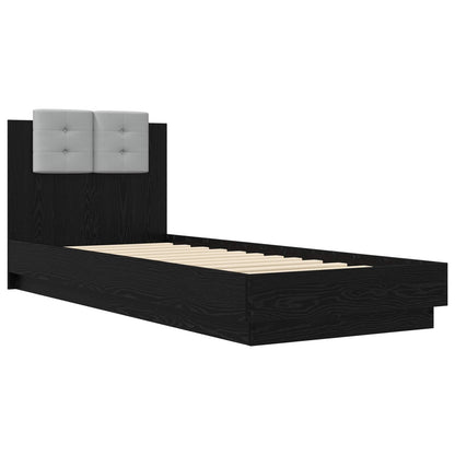 vidaXL Bed Frame with Headboard Black Oak Engineered Wood